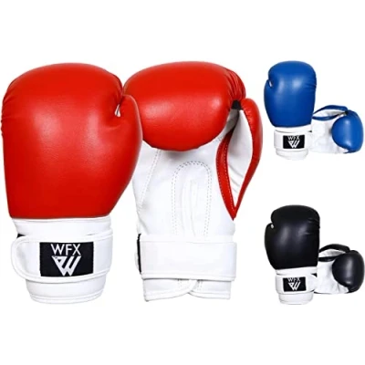 Image of Kids Boxing Gloves for Martial Arts Sparring Junior Mitts Heavy Duty Leather MMA Training Punch Bag Striking Muay Thai Kick Boys and Girl (Red, 4OZ)