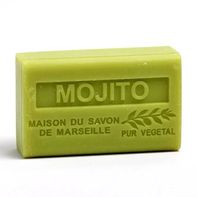 Image of Maison du Savon de Marseille French Soap made with Organic Shea Butter Mojito Fragrance 125 Gram Bar