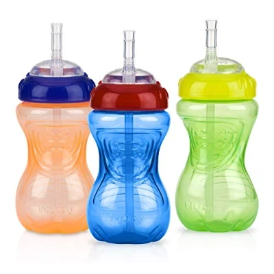 Image of Nuby No Spill Sippy Cup with Flex Straw (3 Pack) 10 Ounce