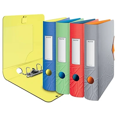 Image of Leitz quality folder 180 Active, A4, narrow, rounded back, 6.5 cm wide, elastic band closure, lightweight polyfoam, plastic folder, Urban Chic series, assorted colors, 11171099, 1 piece