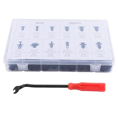 Image of VGEBY 240pcs Plastic Rivet Clips for Car Fixing Set Door Panels/Trims/Bumpers/Universal Trim Cars Vehicles with Removal Clamp