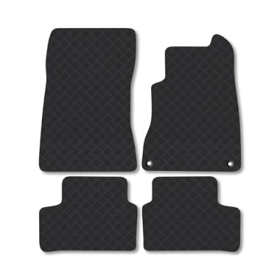 Image of Rubber Car Mats Compatible with Mercedes B Class [W247] (2018 ) Tailored Fit Floor Set Accessory Black Custom 4 Pieces Clips Anti Slip Backing, Heavy Duty &amp; Waterproof