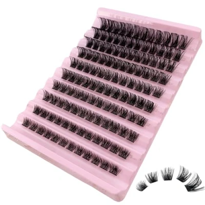 Image of GGOKOK Lash Clusters Wispy DIY Extension 8 16mm Eyelash 120 pcs Natural Cluster Lashes Individual at Home D Curl Fluffy Extensions(D04)