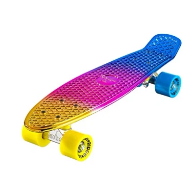 Image of Ridge Skateboards Rainbow Neochrome 22&quot; Mini Cruiser Complete board UK Manufactured Metallic Fades