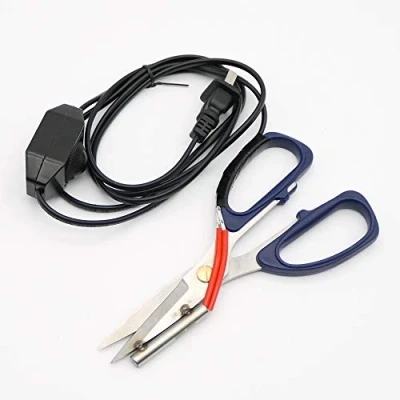 Image of 1Pc Electric Heating Tailor Scissors with Switch Controller for Cloth Cutting