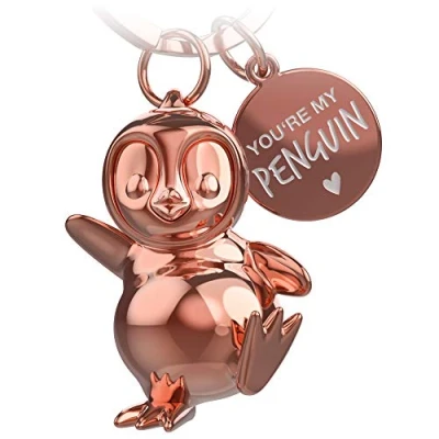 Image of FABACH Penguin Keyring Breezy Lucky Charm Gifts Girlfriend or Boyfriend Partner Gift Love for Birthday, Anniversary Engraving You&#039;re My