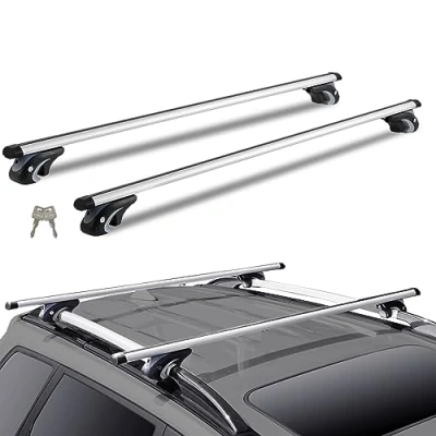 Image of VEVOR Universal Roof Rack Cross Bars, 54&quot; Aluminum Crossbars, Fit Existing Raised Side Rail with Gap, 200 lbs Load Capacity, Adjustable Crossbars Locks, for SUVs, Sedans, and Vans