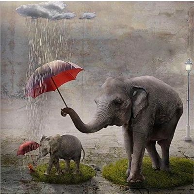Image of MMAHD 5D DIY Diamond Art Painting Kits for Adults Full,Elephant Full Drill Embroidery Paintings Rhinestone Pasted Cross Stitch Arts Crafts Home Wall Decor 11.8x11.8Inches