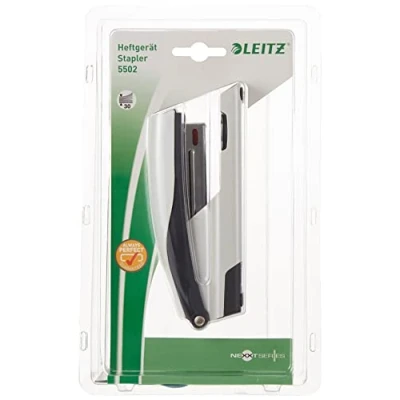 Image of Leitz Stapler, 30 Sheet Capacity, Ergonomic Metal Body, Includes Staples, WOW Range, 55022001 Pearl White