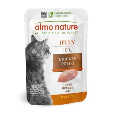 Image of almo nature HFC Jelly Wet Cat Food Pouch with Chicken (Pack of 24 x55g)