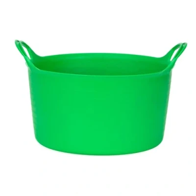 Image of Amtech Flexi Tub for Carrying Water, Soil, Bricks, Super Strong Reinforced Handles, Home DIY, Durable and Long Lasting, Heavy Duty, Cold Resistant (Green) (14L)