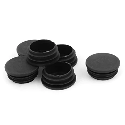 Image of sourcing map Plastic Home Round Blanking End Cap Pipe Tube Tubing Insert 39mm Dia 6Pcs Black