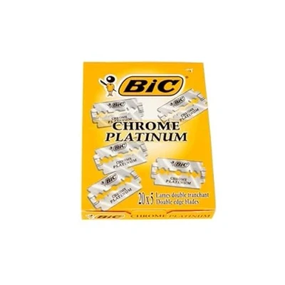 Image of BIC Chrome Platinum Double Edge Safety Razor Disposable Single Blades (100 Pack)