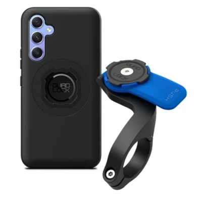 Image of Quad Lock Out Front Bike Phone Holder Kit with MAG Case for Samsung Galaxy A54