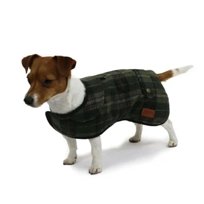 Image of Ancol Heritage Green Check Dog Coat Size Large