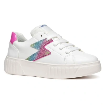 Image of Geox J MIKIROSHI GIRL girls&#039;s Children&#039;s Shoes (Trainers) in White