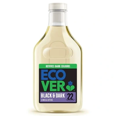 Image of Ecover Delicate Bio Laundry Detergent, Black And Dark Washing Liquid, Fresh Lime &amp; Lotus, Pack of 1, 22 Washes, 1L