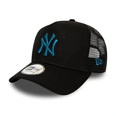 Image of New Era York Yankees Black League Essential A Frame Adjustable Trucker Cap One Size