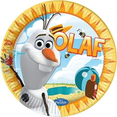 Image of Unique Party 71992 23cm Disney Frozen Plates, Pack of 8 featuring Summer Olaf