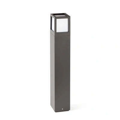 Image of Onze 1 Light Outdoor Bollard Dark Grey IP54, E27