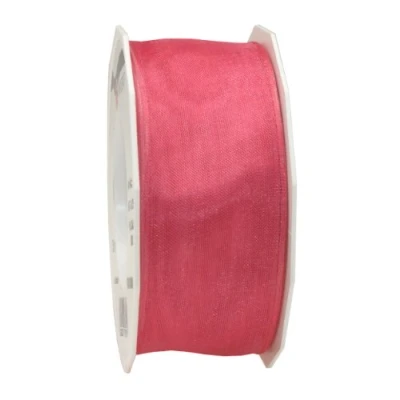 Image of C.E. Pattberg Präsent Four Seasons Organza wired edge Ribbon Coral 40 mm width, 25 m length
