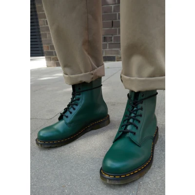 Image of Dr. Martens 1460 BOOT Laceup ankle boots, Size: 7, Green smooth Leather