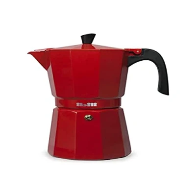 Image of IBILI Bahia Express Moka Pot, Red, 12 Cups, 600 ml, Aluminium
