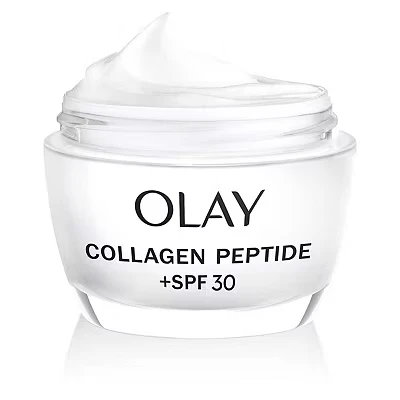 Image of Olay Collagen Peptide 24 Moisturiser 50ml, Face Cream with SPF 30 Protection + &amp; Vitamin B3, Instantly Hydrates for 24H