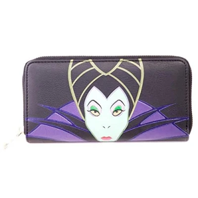 Image of Maleficent 2 Character Face Zip Around Wallet Purse