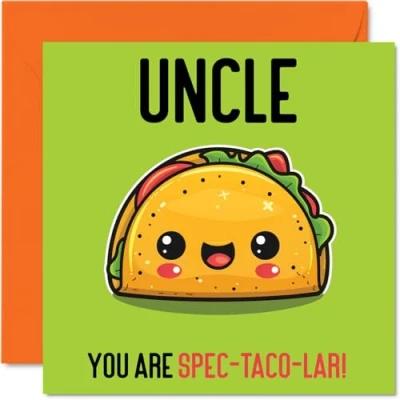 Image of Birthday Cards for Uncle Spec Taco lar Funny Happy Card from Nephew Niece, Gifts, 145mm x Joke Greeting Men Him