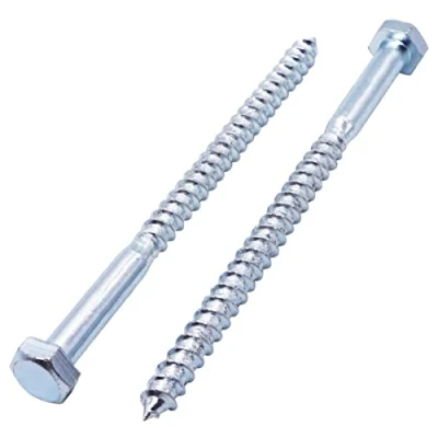 Image of SKIR&#039;CO (10 pcs) DIN 571 Zinc Plated Steel Hexagon Head Wood Screws M8 x 130 mm, Coach Screws, Hex Screw, Lag Bolts
