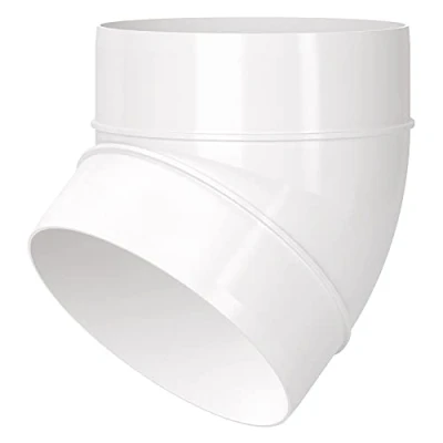 Image of Fantronix 45 Degree Elbow Connector Bend 100mm 4 inch Round Plastic Ducting Joint to Connect Duct Pipe or Flexible Hose Ventilation