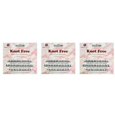 Image of Knot Free Ultra Thick Cluster False Eyelashes Extensions Soft Touch And Volume Pro Lash Individuals (Medium 10 mm 3 Packs)