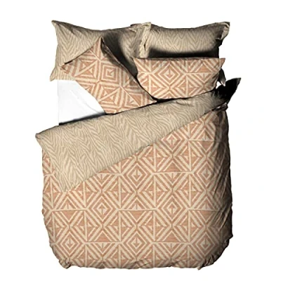Image of furn. Tanza Duvet Cover and Pillowcase Set, Terracotta, Single