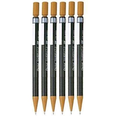 Image of Pentel 0.9mm (A129) Brown Sharplet 2 Automatic Pencil Drafting Mechanical Refillable Lead &amp; Eraser A129 E (Pack Of 6)