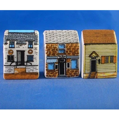 Image of Porcelain China Miniature House Thimble Seaside Cottage