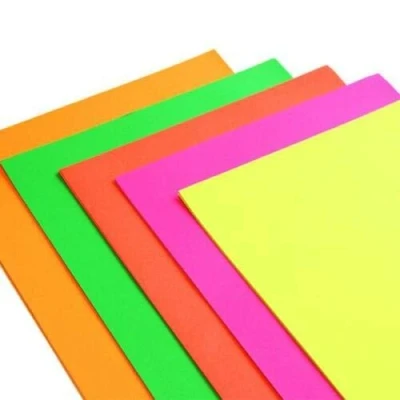Image of 10 Sheets 5 Colours of A4 Premium NEON Fluorescent Kids Children Card Assorted Scrapbooking Crafts Paper by Accessories Attic