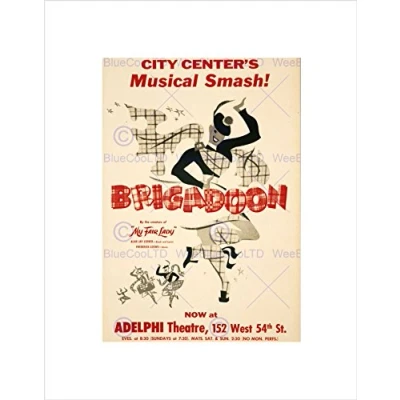 Image of Wee Blue Coo Advert Theatre Stage Musical Brigadoon Scottish Kilt Wall Art Print