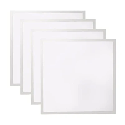 Image of paul russells LED Ceiling Panel Light Ultra Slim 36Watt 3200 Lumens, 4000K Natural Cool White, Square White Tiles, 600X600 Energy Saving Non Dimmable, Long Life with High Power IC Driver, 4 Packs