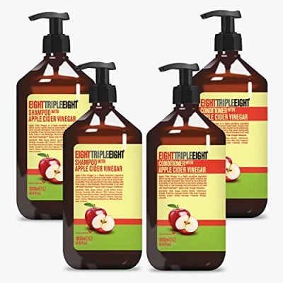 Image of EightTripleEight Apple Cider Vinegar Hair 2x Shampoo &amp; Conditioner 1 Litre