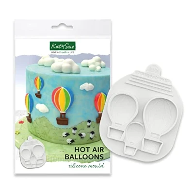 Image of Katy Sue Hot Air Balloon Silicone Mould for Cake, Cookie Decorating, &amp; Craft. Use with Fondant, Gum Paste, Sugar Dry Clay from Designs Fondant Molds