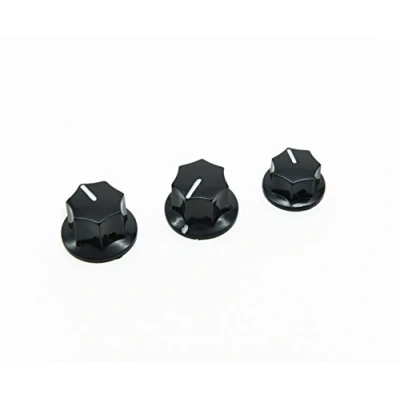 Image of KIAISH Set of 3 Black Brass Insert USA Spec 1/4&quot; Large &amp; Small Knobs Bass for Jazz J