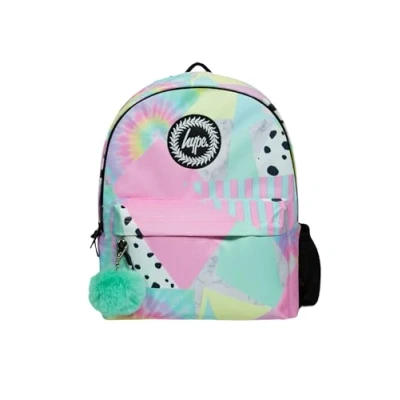 Image of hype BAGS Pastel Collage Polyester Unisex Backpacks in Pink Size: One Size