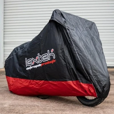 Image of Lextek Motorcycle/Motorcycle Cover Medium Elastic Hem Motorcycle Black