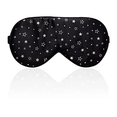 Image of townssilk 100% Silk Sleep mask with Adjustable Strap,Comfortable and Super Soft Eye Ultimate Sleeping aid,blindford Silver Stars