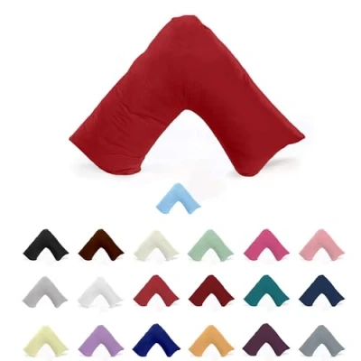 Image of EGYPTO Orthopaedic V Shaped Pillow Nursing Pregnancy Back Support Cases (Red)