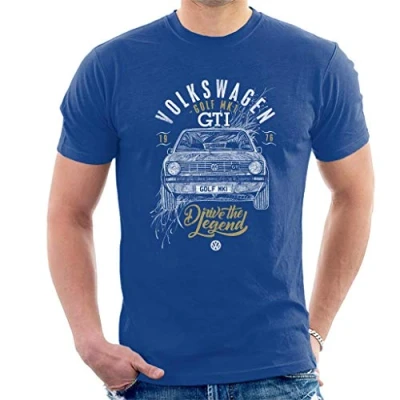 Image of Volkswagen Golf GTI Drive The Legend Men&#039;s T Shirt Royal Blue