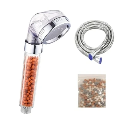 Image of MAWANS Shower Head, High Turbo Pressure, Ionic Water Filter Head for Hard Water, Saving, Eco Friendly, 3 Modes Spray Function, Reduces Dry Skin and Hair