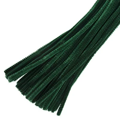 Image of Trimits Craft Synthetic Chenille Stem Pipe Cleaners, 30cm x 6mm, Green