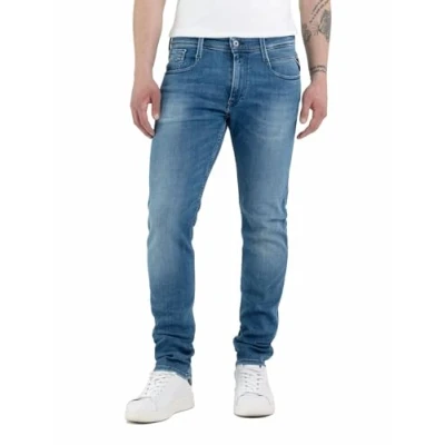 Image of Replay Men&#039;s Anbass Slim Fit Jeans with Power Stretch, Blue (Medium 009), W31 x L30